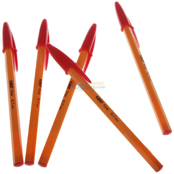 比克经典橙色Orange Fine圆珠笔红色0.7mm Orange Fine(1*5支)