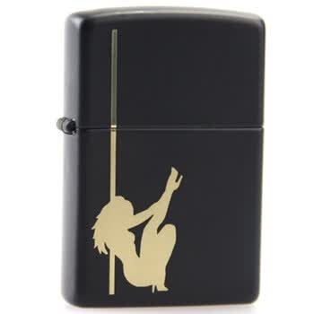 ZIPPO打火机黑漆钢管舞女郎24892