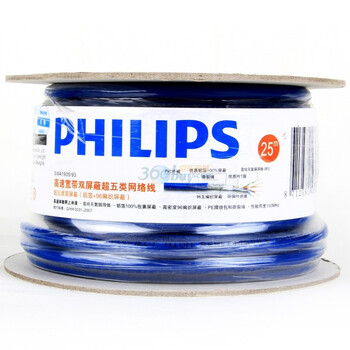 飞利浦（PHILIPS）家装工程高速无氧铜超五类网络线（卷线）SWA1935/93 25米