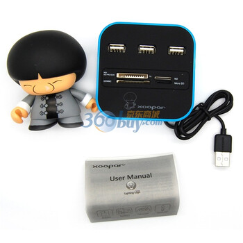 森泊（xoopar）XBOY21003 Xoopar boy+Podium二合一USB分线器&读卡器（蓝色）适用于Windows和Mac操作系统