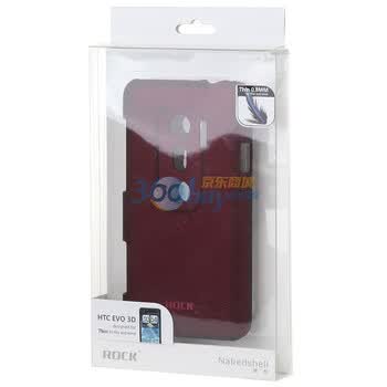 洛克（ROCK）HTC EVO 3D 手机背壳 保护套 裸壳(酒红色 超薄)