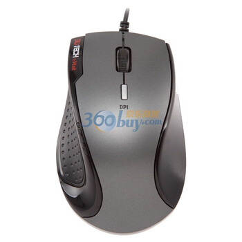 山又（3UTECH）A6 USB 有线鼠标 银黑