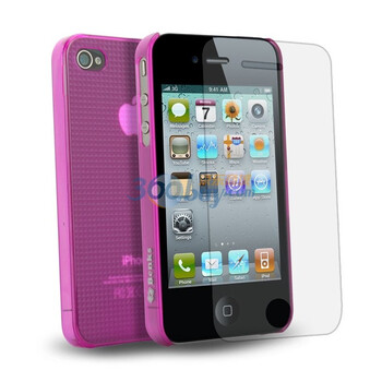 邦克仕（Benks）Magic Seaweed(方格)移动数码产品专用保护壳（适用于Apple iPhone 4/4S 玫红色