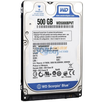 西部数据（Western Digital）500G WD5000BPVT 5400转 8M SATAII 2.5寸笔记本硬盘