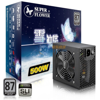 振华（SUPER FLOWER）雪蝶500 SF-500P14XP（BK）电源（支持背走线/主动式PFC/12CM液压风扇/宽幅电压）