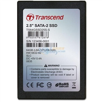 创见（Transcend）64G 2.5英寸SATA接口（TS64GSSD25S-S）SSD固态硬盘（SLC）