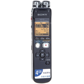 索尼（sony）ICD-SX713 4GB＋存储卡插槽 立体声数码录音棒 黑色