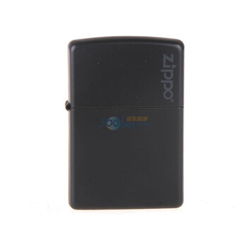 Zippo打火机黑色哑漆商标218ZL
