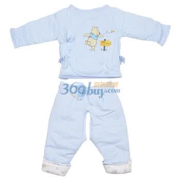 Disneybaby迪士尼宝宝丛林聚会铺棉斜襟系带套装蓝色811409（59/44）
