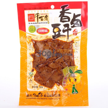 千百度香卤豆干烧烤味80g*10袋