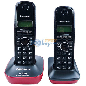 松下(Panasonic) KX-TG12CN-2 2.4G 数字无绳电话机（靓丽红）