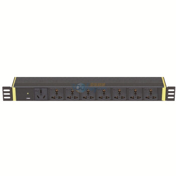 突破04N01ES-7062 PDU机柜插座32A输入8联一16A国标7个万用带指示灯代3米4平方电源线不带插头