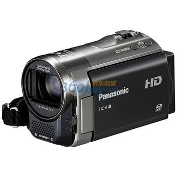 松下（Panasonic） HC-V10GK 高清数码摄像机 黑色（150万像素 63倍光学变焦 闪存式 2.7英寸液晶屏）