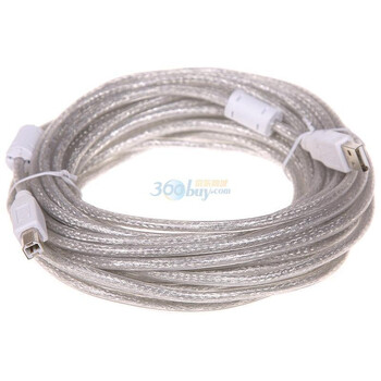 山泽高档USB(标准2.0版，双磁环)高速打印线10米 优质线芯，全金属网，三重屏蔽！