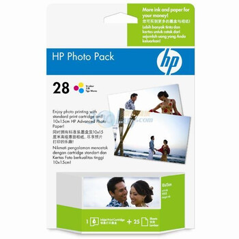 惠普（HP）Q8893AA 28号彩色墨盒 + 25张高级相纸（适用HP Officejet 5608 5609 567）