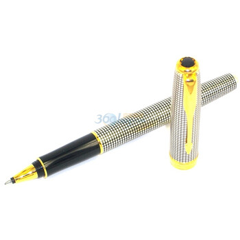 派克(parker)08款卓尔纯银格子纹宝珠笔