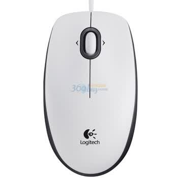 罗技（Logitech）M100 有线鼠标 白色