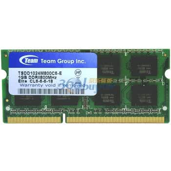 十铨科技（Team）DDR2 800 1G 笔记本内存条