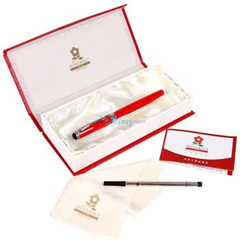 梦特娇优品25系列红精漆白夹宝珠笔M22502