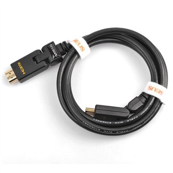 倍思（BASEUS）可旋转 HDMI 高清多媒体连接 黑色 适用于高清电视、游戏机、CD/DVD、音响
