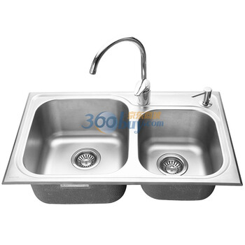 科勒(KOLHER) 墨珂特大小厨盆 K-3676T-2KD-KS（含 卡比奥单把单控厨房龙头 K-8608T-1-CP ）