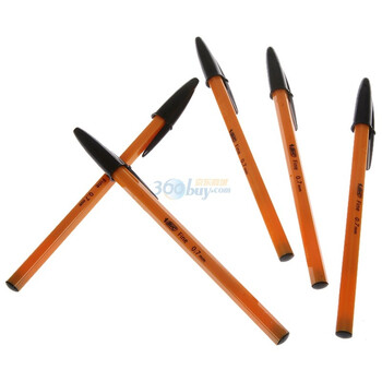 比克经典橙色Orange Fine圆珠笔黑色0.7mmOrange Fine(1*5支)