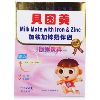 贝因美加铁加锌奶伴侣 250克