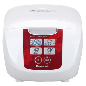 松下（Panasonic）电饭煲 SR-DF101-R 牡丹红 3L远红外黑锅 一键通操作模式 操作面斜面设计