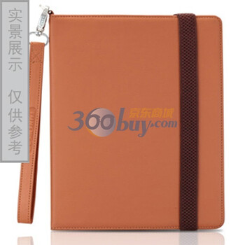 腾威尔 ipad2 皮套 PU皮包 驼色配棕皮筋 含贴膜