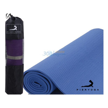 皮尔瑜伽 PVC6MM瑜伽垫蓝色 赠背包