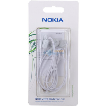 诺基亚（NOKIA）WH-101 原装耳机(白色) 适用于所有2.5mm接口 E71/E66等机型