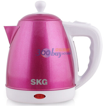 SKG MP-9128 炫彩不锈钢电热水壶 玫瑰红1.2L