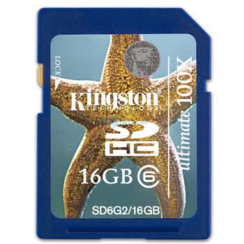 金士顿（Kingston）16GB CLASS6 SD存储卡（SD6G2/16GB）