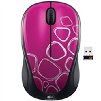罗技（Logitech）M235 无线鼠标 红粉石