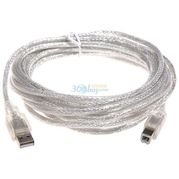 胜为USB 2.0 打印机连接线 5米（纯铜线芯，双重屏蔽，标准2.0）