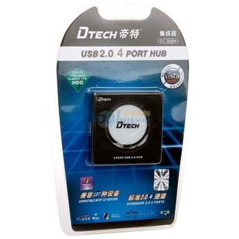 帝特（DTECH）USB2.0 HUB 四口 DT-3004 黑色