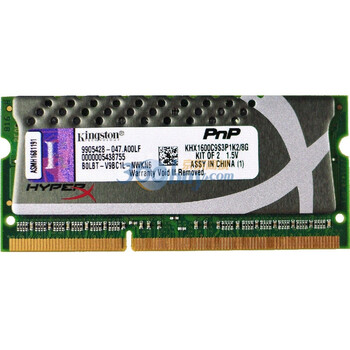 金士顿（Kingston）骇客神条 DDR3 1600 8G(4Gx2条)笔记本内存(KHX1600C9S3P1K2/8G)