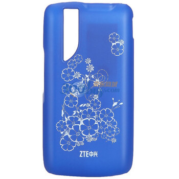 中兴(ZTE)SV811 原装手机PC保护壳_中国风花卉 橡胶蓝 适用于中兴V880/U880/N880