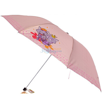 宝丽姿粉彩喜羊羊三折55cm/7k晴雨两用铅笔伞303C桔黄色