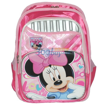 Disney迪士尼米奇涤纶小学生双肩书包SM80263玫红