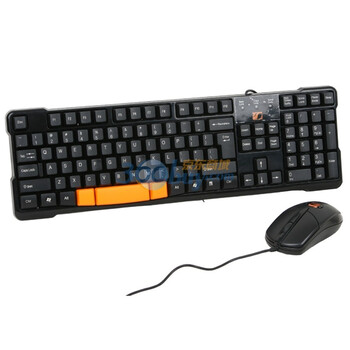 雅狐（YAFOX）W1900 P+P 键鼠套件 黑色（键盘P口、鼠标P口）