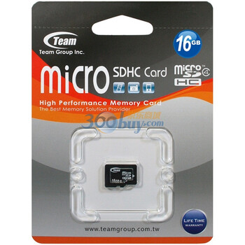 十铨科技（Team）16GB Class4 TF（micro SD）存储卡（TG016G0MC24X）