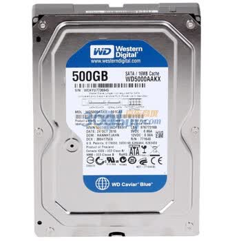 西部数据（WD）蓝盘 500Gx20片 整箱装台式机硬盘（WD5000AAKX）