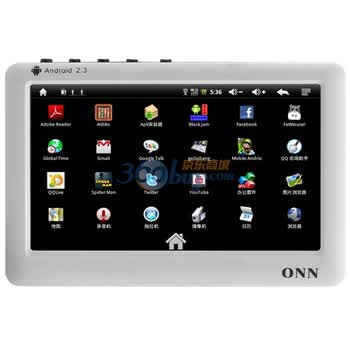 欧恩（ONN） V13 8G 网络智能MID播放器 Android2.3系统，内置Wi-Fi无线上网，3G模块　白色
