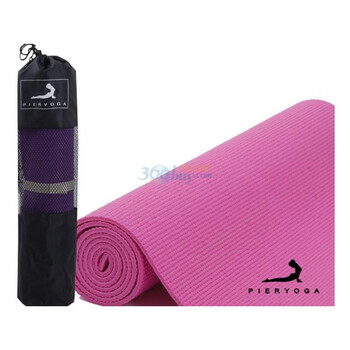 皮尔瑜伽 PVC6MM瑜伽垫玫红 赠背包