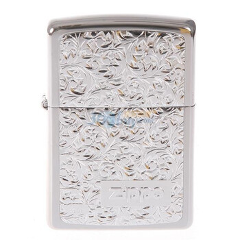 Zippo打火机纯银唐草k-8银色