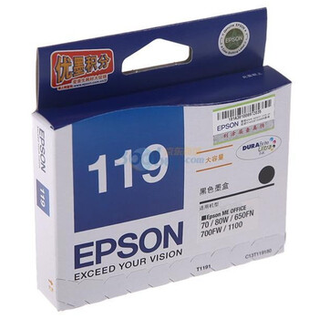 爱普生（Epson）T1191 大容量黑色墨盒（适用650FN/70/1100）