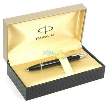 派克(parker)IM纯黑丽雅白夹原子笔