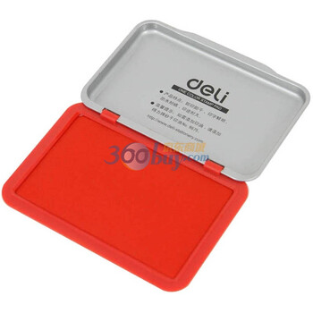 得力(Deli)9892-金属方形中号秒干印台(印油红色)