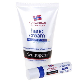 Neutrogena露得清深层滋润护手霜56g+唇膏4g促销装